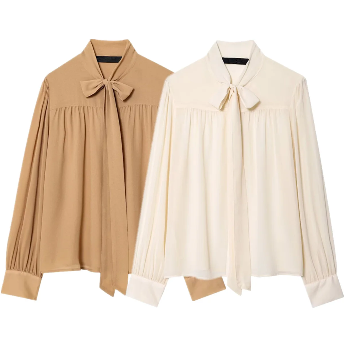 

Maxdutti Minimalist Women's Autumn Long-sleeved Shirt French Fashion Elegant Bow Chiffon Shirt Female Blouse Women Tops