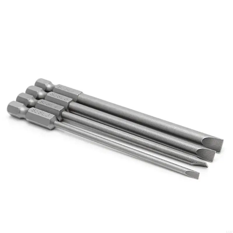 LXAF 4Pcs 100mm Slotted Screwdriver Bit 3mm-6mm Flat for Head 1/4