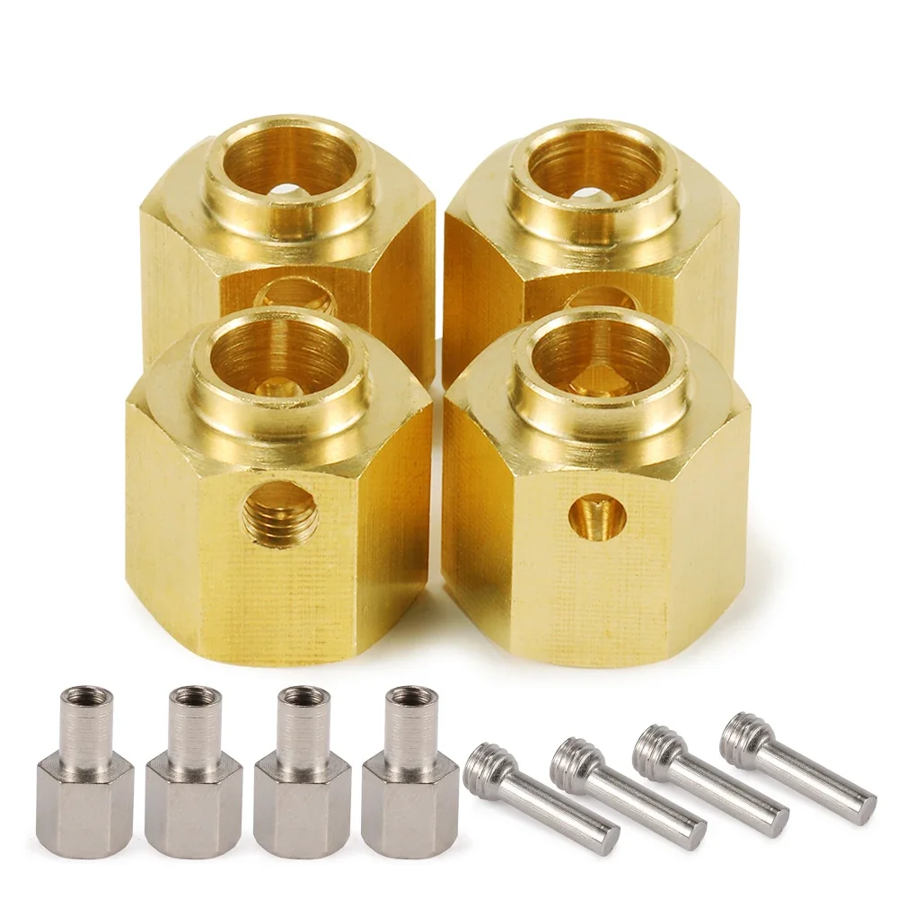 RCGOFOLLOW 5/6/8/9/10/12mm Brass Wheel Hub Hex Extended Adapter Widened Hexagonal Adapter for 1/10 RC Crawler Axial SCX10 TRX4