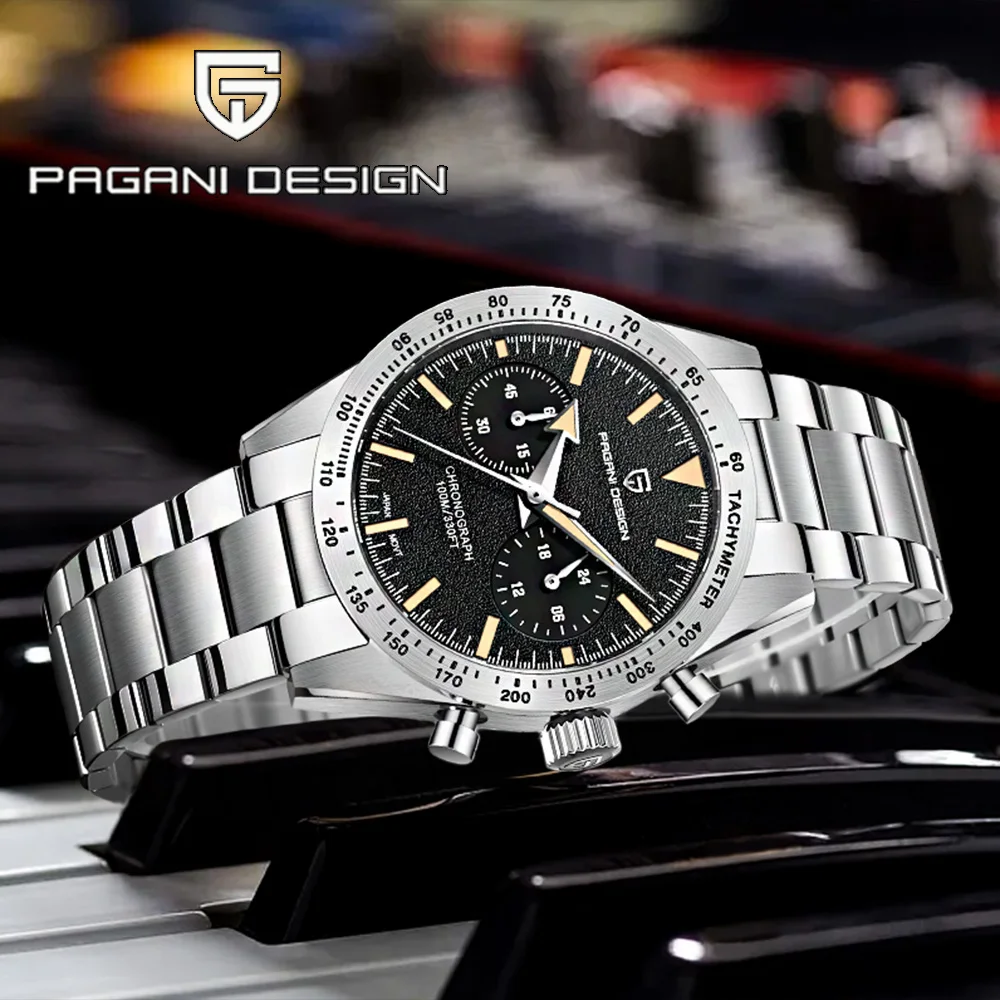 2026 New Pagani Design Retro Moon Men's Watch Men's Quartz Watch VK64 Sports Chronograph Top AR sapphire Waterproof Reloj Hombre