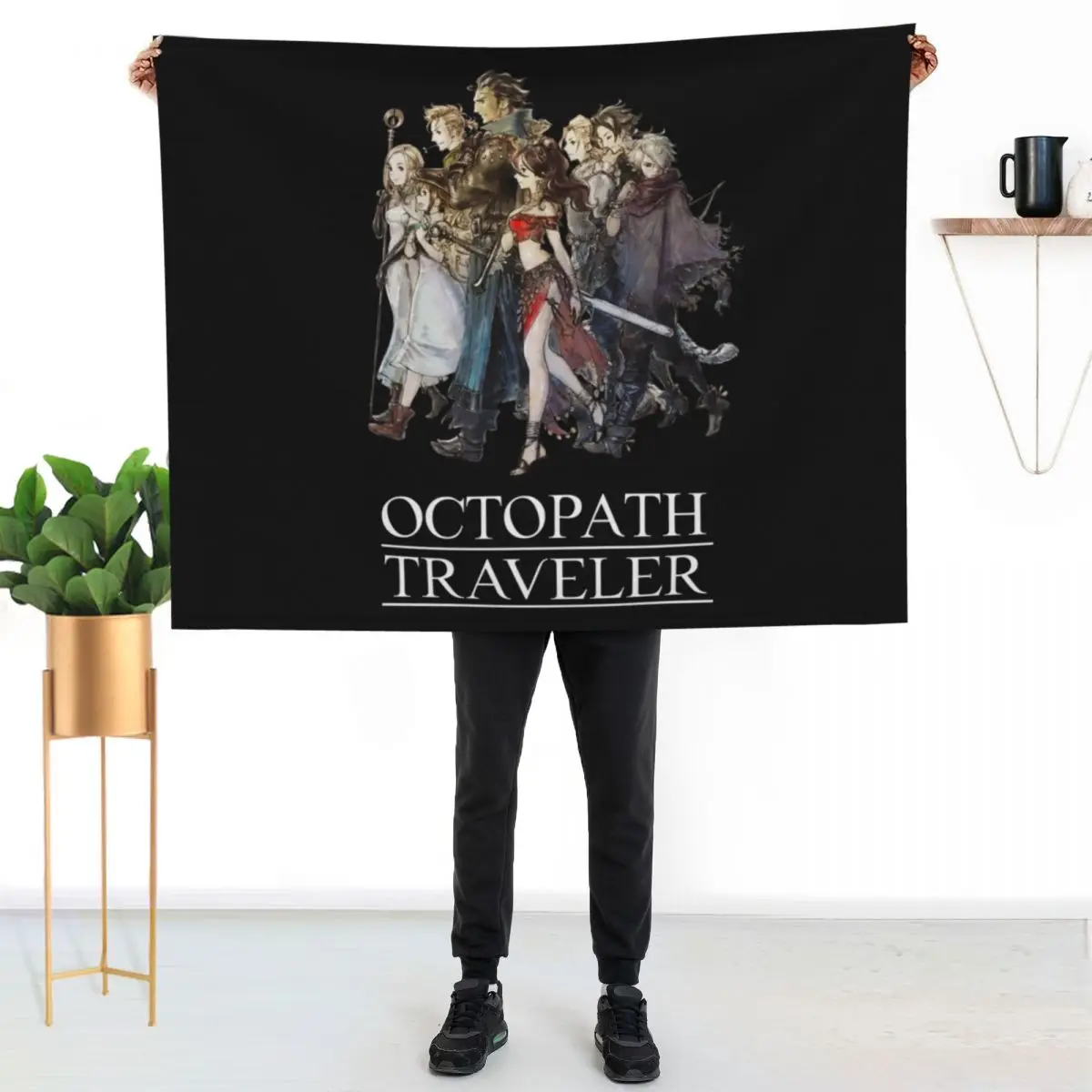 

Octopath Traveler - Travelers Logo [w/ White Text] Throw Blanket Soft Solid Color Blanket for Couch Bed