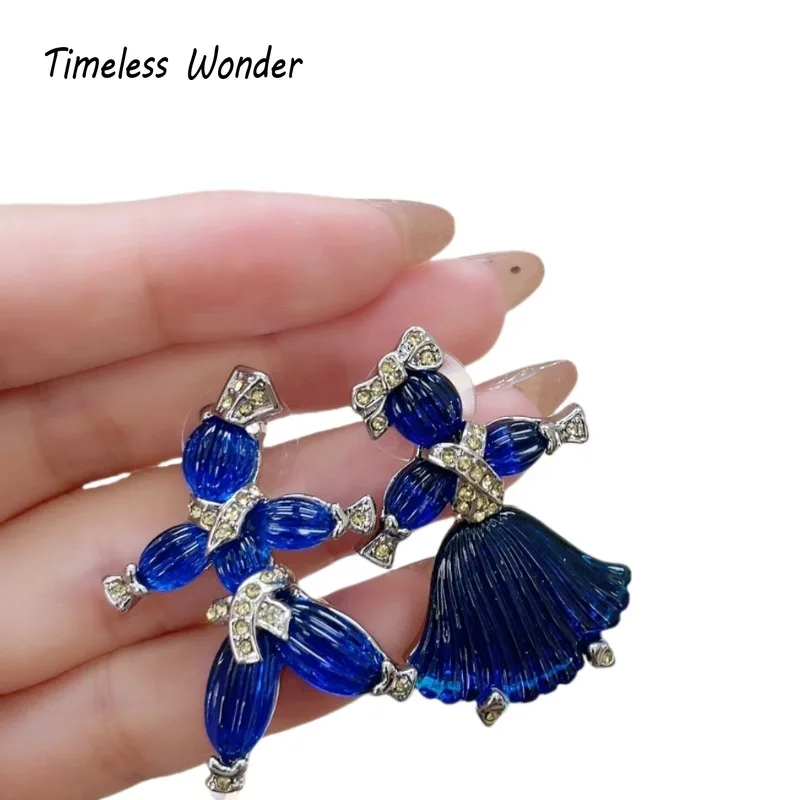 

Timeless Wonder Fancy Zircon Resin Couple Stud Earrings for Women Designer Jewelry Runway Goth Luxury Rare Gift Top Sweet 5152