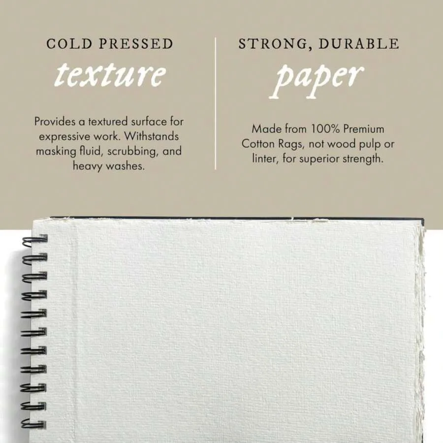 

Indigo Artpapers Watercolor Paper Wiropad, 24 Sheets, 9x12 140lb/300g Handmade 100% Cotton Rag, Cold Pressed, Acid-Free Water C