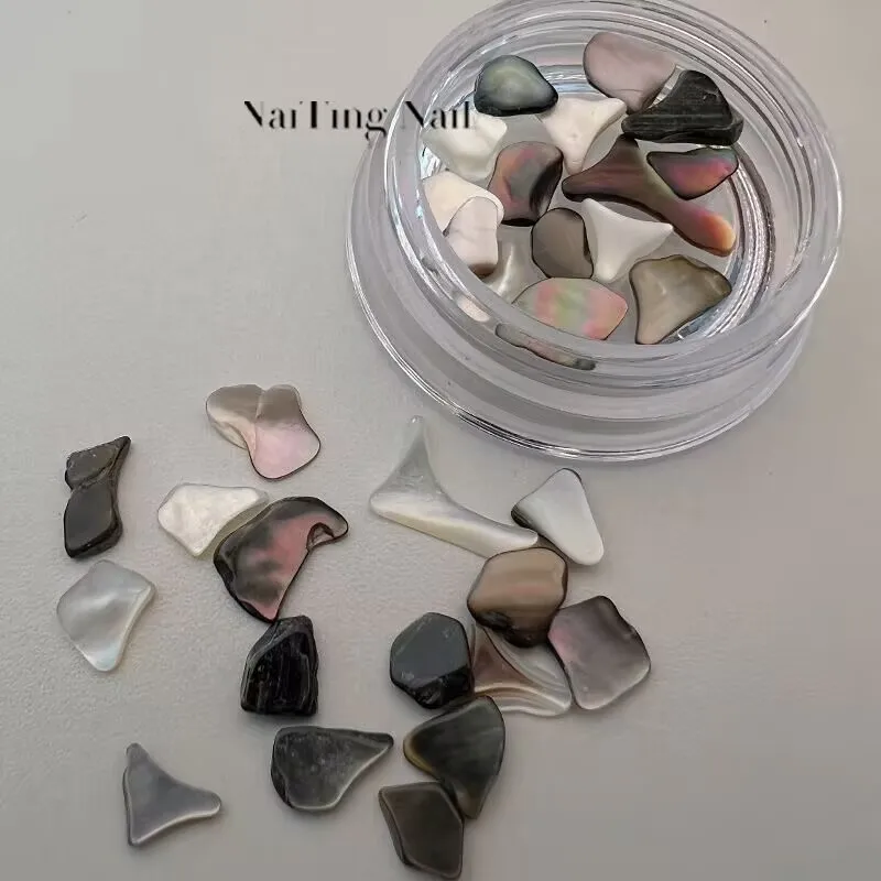 1 Box  Baroque Natural Shell Nail Decoration Slices Nails Accessories Inartificial Paillette Chrome Stone Chameleon Flakes Nails