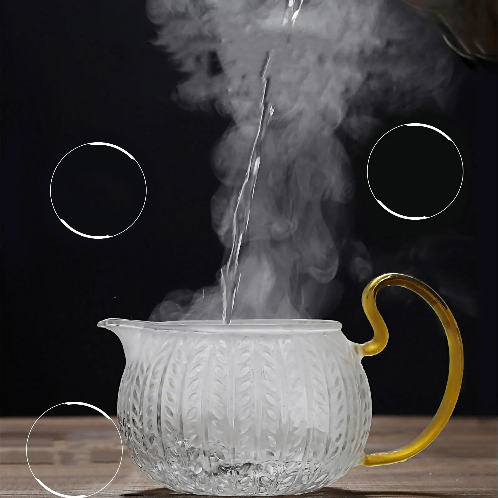 

1Pcs Heat-Resistant Glass Teapot Clear Household Teapot with Detachable Filter for Tea Brewing Office Home