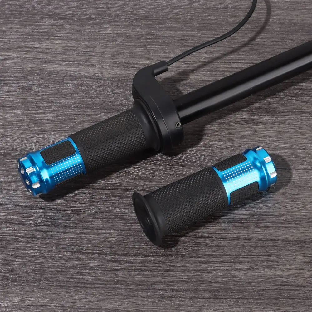 Tool 3 Wires Long Cable Universal Scooter Handle Electric Bicycle Handlebar E-Bike Throttle Grip Blue Twist Accelerator