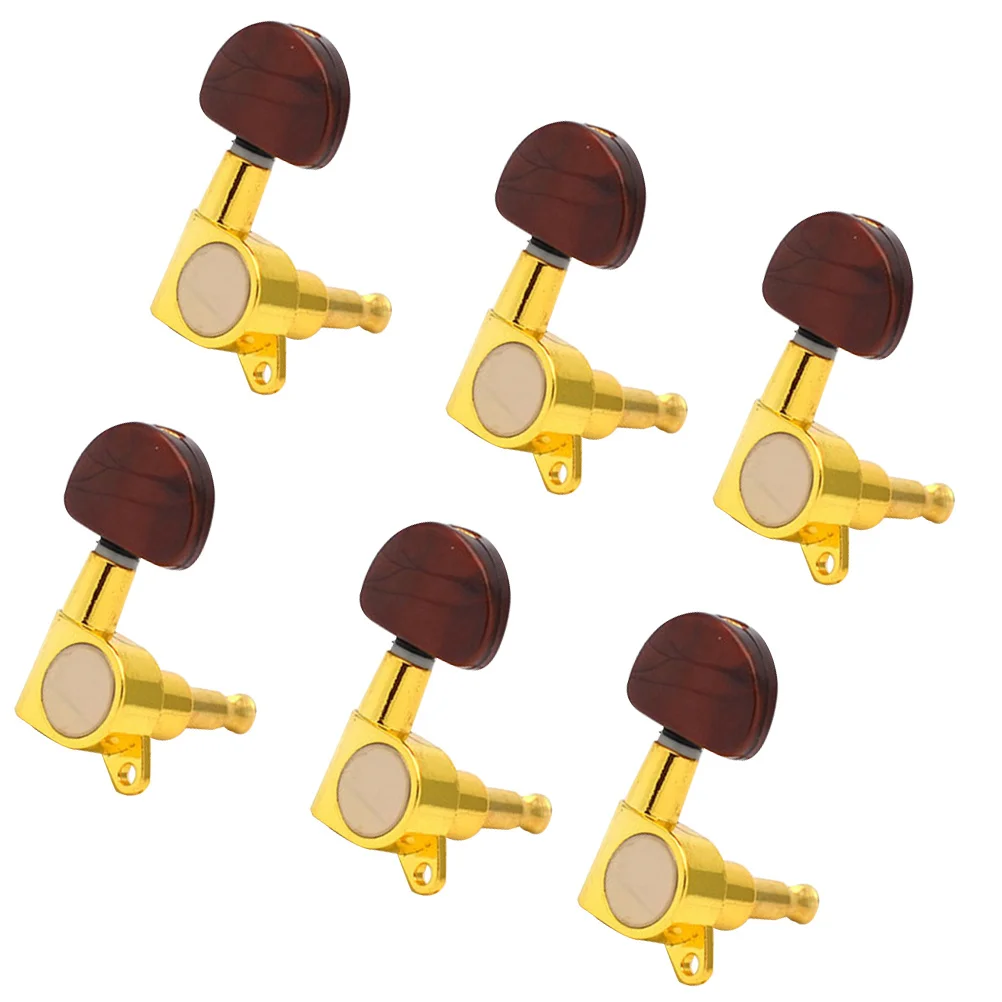 

6Pcs Guitar Machine Heads Oval Replacement Heavy Duty Tuning Pegs for Electric and Wooden Guitars Enhanced String Fixing Gold