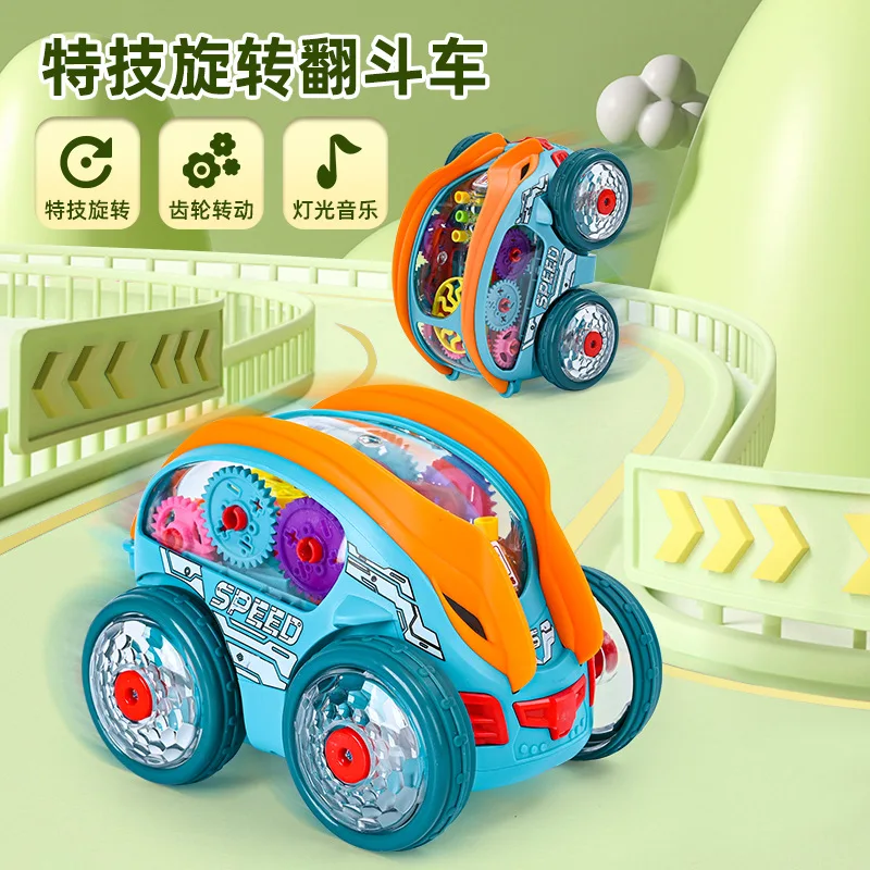 Hot Play Funny Electric Stunt Dump Car 360 Rollover Children's Toys Selling Light Music Baby Toys