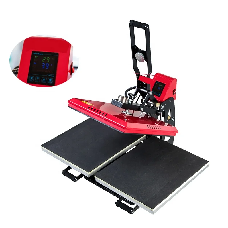 Hot sale magnetic semi-auotomatic auto open slide out transfer heat press machine double sided double heat press machine