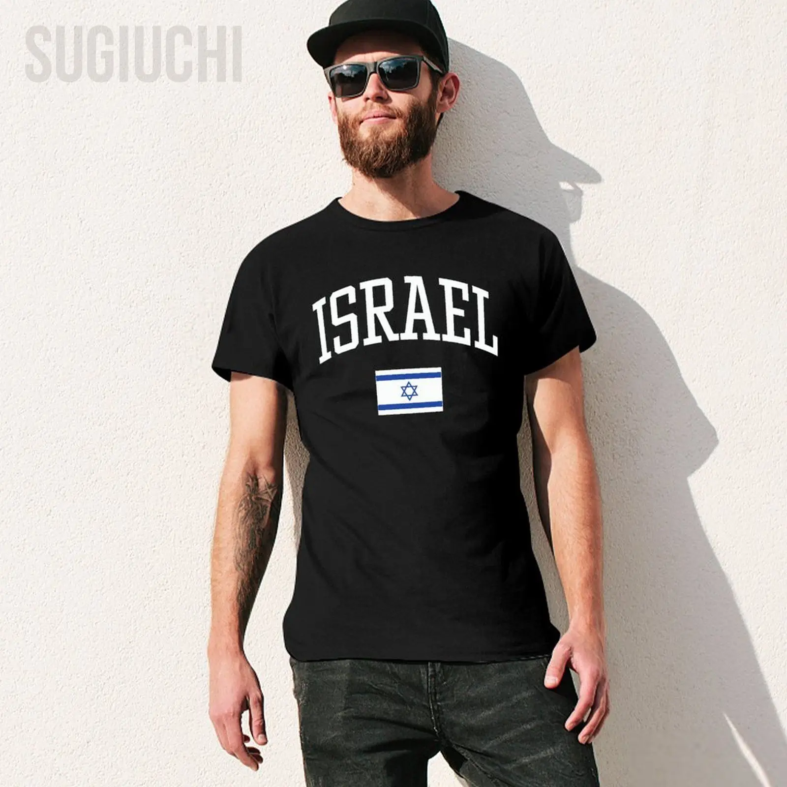 Unisex Men Vintage Flag of Israel Love Your Country Tshirt Tees T Shirts Women Boys 100% Cotton T-Shirt