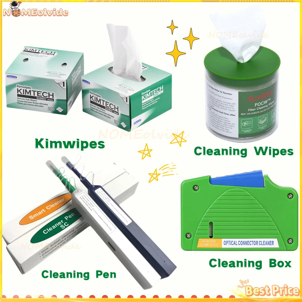 Newest Optical Fiber Cleaning Wipes/Pen/Box Clean Time over 600 Times Cheap Cleaner Paper  Low-lint Clean Paper FTTH Tools