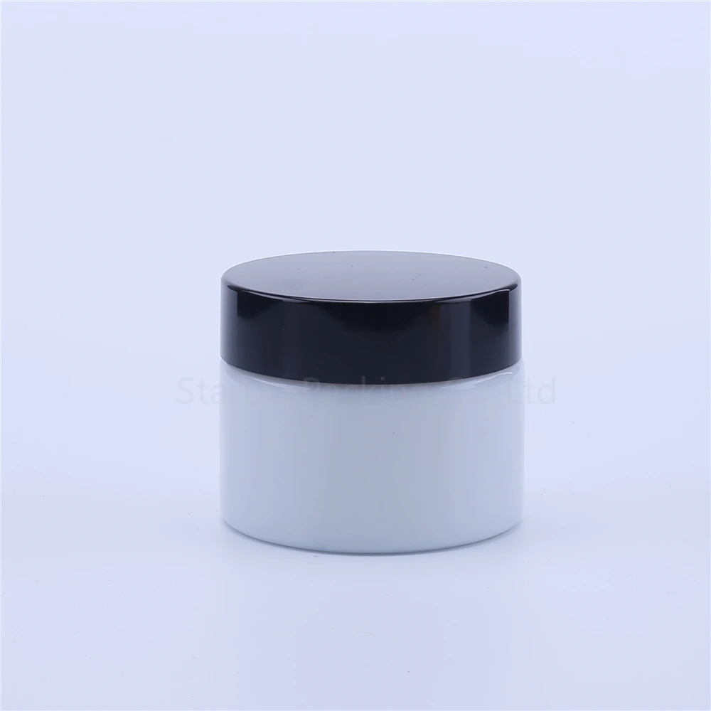 180pcs 50g White Glass Cream Jars Cosmetic Packaging With Lid Plastic Caps & Inner Liners Round Empty Small Glass Jars