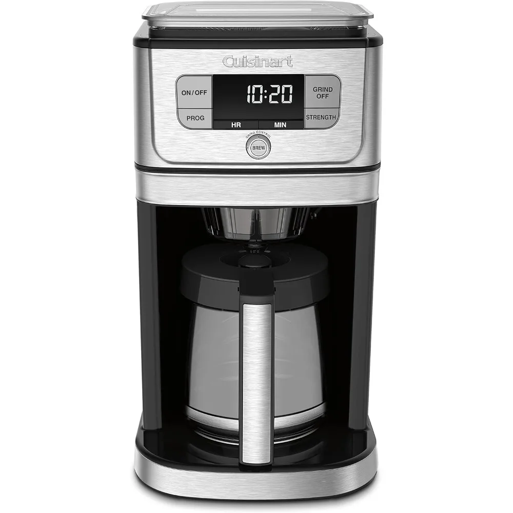 DGB-800 Fully Automatic Burr Grind & Brew, 12-Cup Glass, Silver