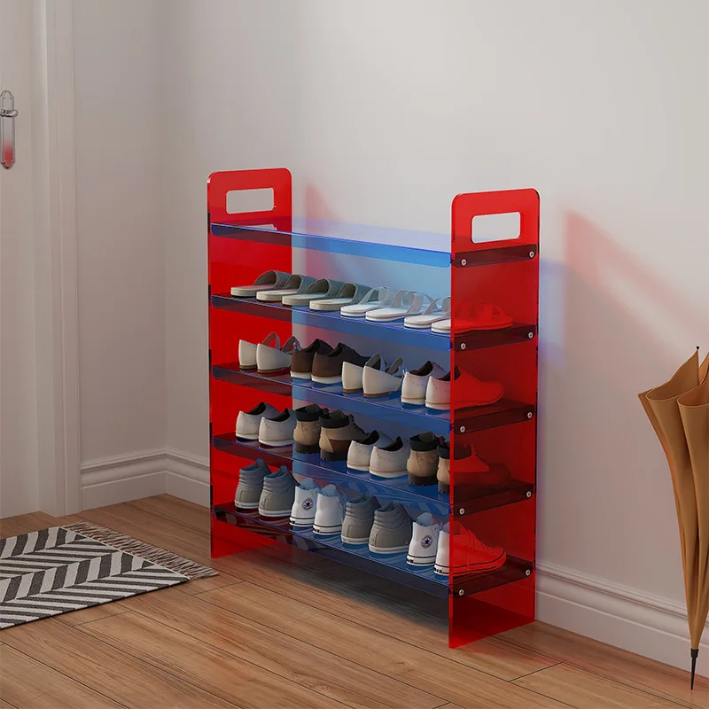 

Acrylic transparent flat shoe rack household multi-layer shoe rack door porch rack shoes Internet celebrity suspension storage s