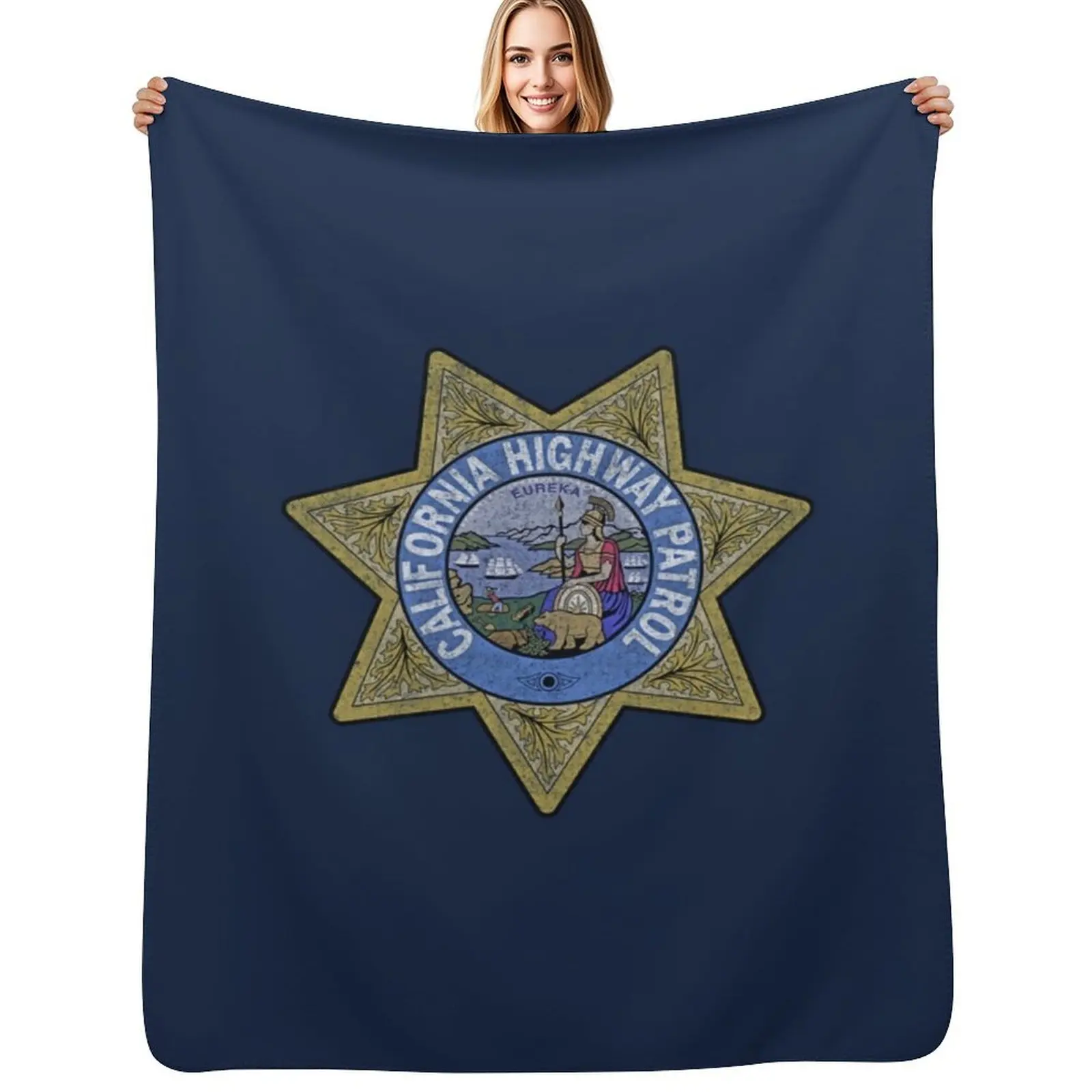 

California Highway Patrol CHP, State Police, Law Enforcement Throw Blanket Easy Care Comfortable Blanket for Couch