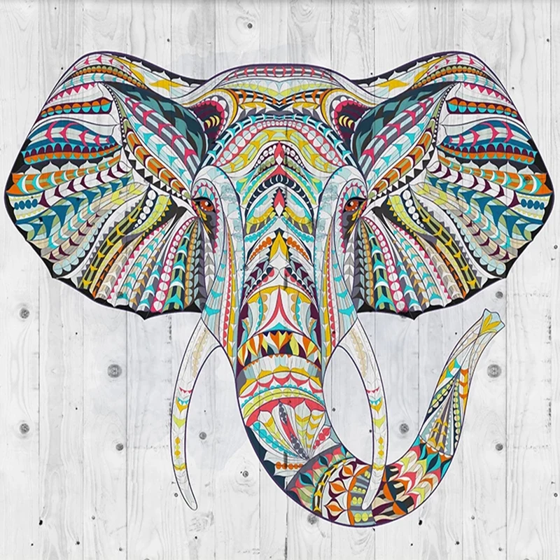 Custom Mural Creative National Style Elephant Nordic Modern Living Room Restaurant Background Wall Art Wall Painting Wallpaper