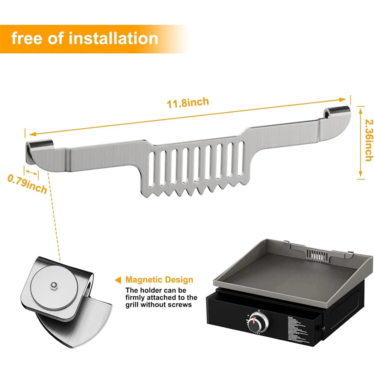 Grease Gate Spatula Holder for Griddle Grease Trap Grill Food Mesh Screen Block Rack Griddle Accessories for