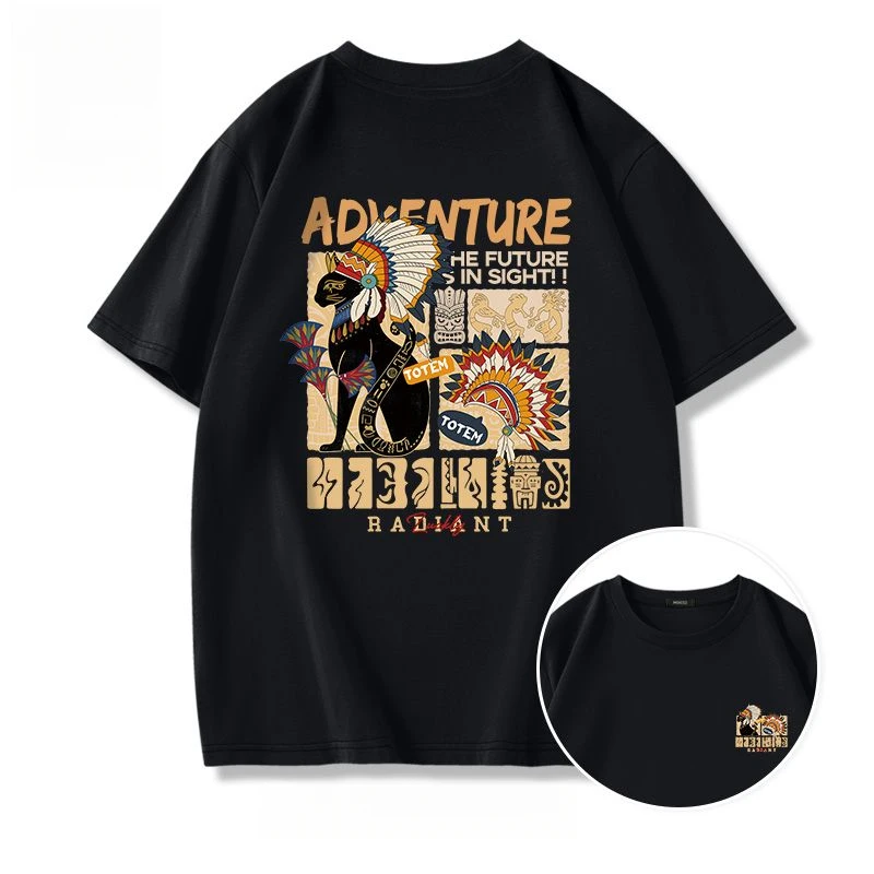 

Plus Size Summer Hot Short Sleeve T-shirt Double Cotton Casual Round Neck Short Sleeve Loose T-shirt Men and Women