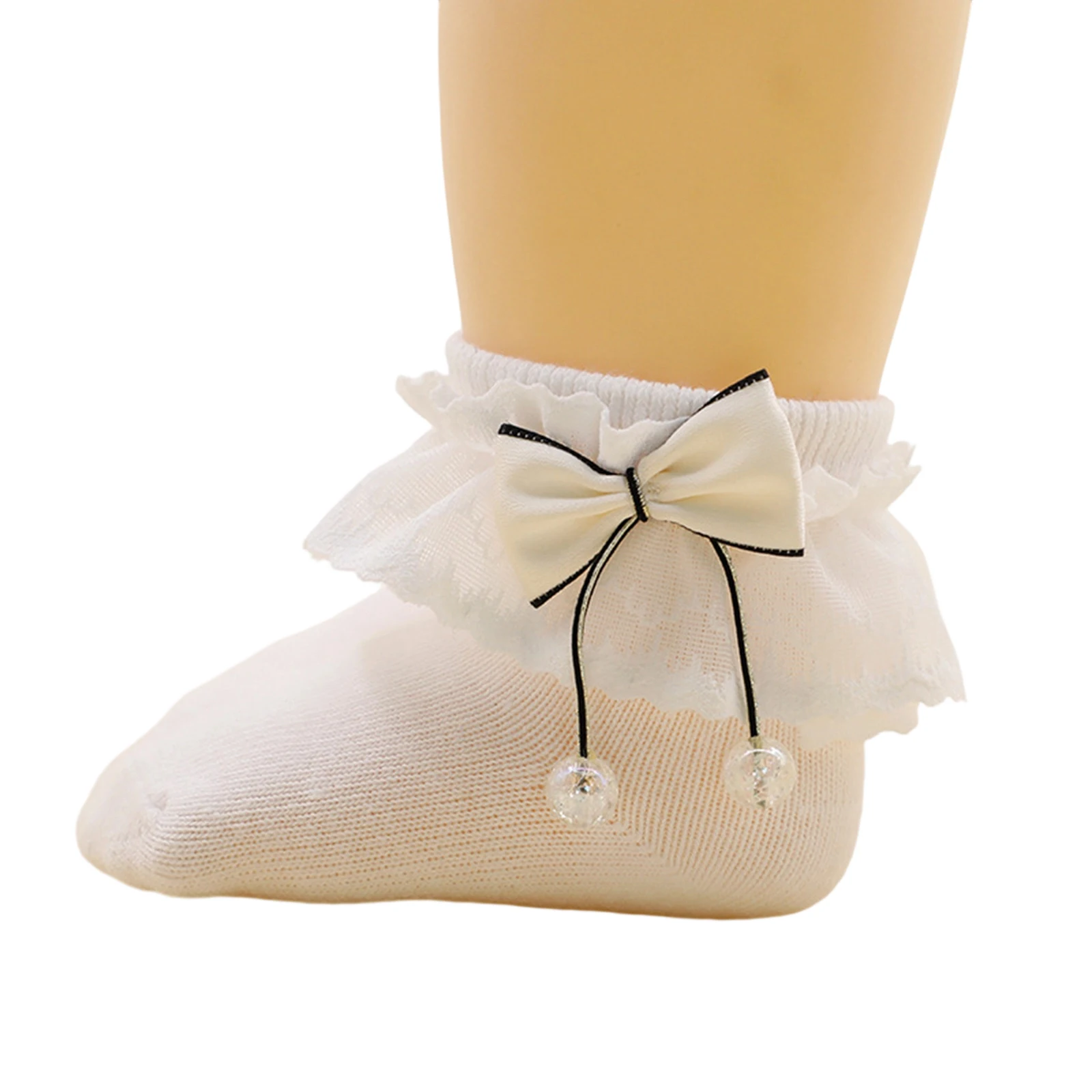 

Toddler Baby Girl Lace Trim Socks Stylish Princess Style Soft Cute Non Slip Infant Ruffle Socks