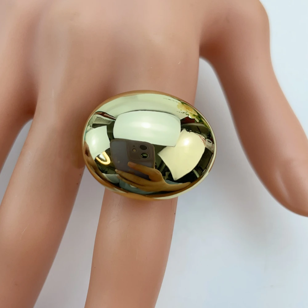 Yuminglai خاتم حفلة كبيرة للسيدات عالي الجودة 18K-خاتم مطلي بالذهب الحقيقي توصيل مجاني هدية KY26016 #6