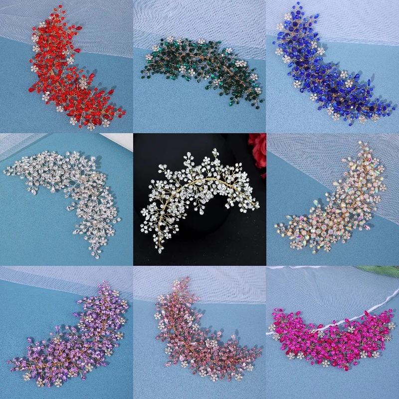 

Свадебные повязки на голову со стразами и кристаллами, диадемы, повязки для волос для женщин, свадебные аксессуары для волос для невесты, ювелирное изделие, подарок