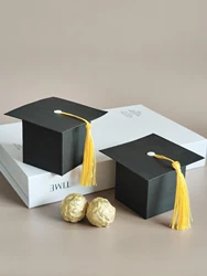 10pcs Season of graduation bachelor hat with sticker gift box packaging box
