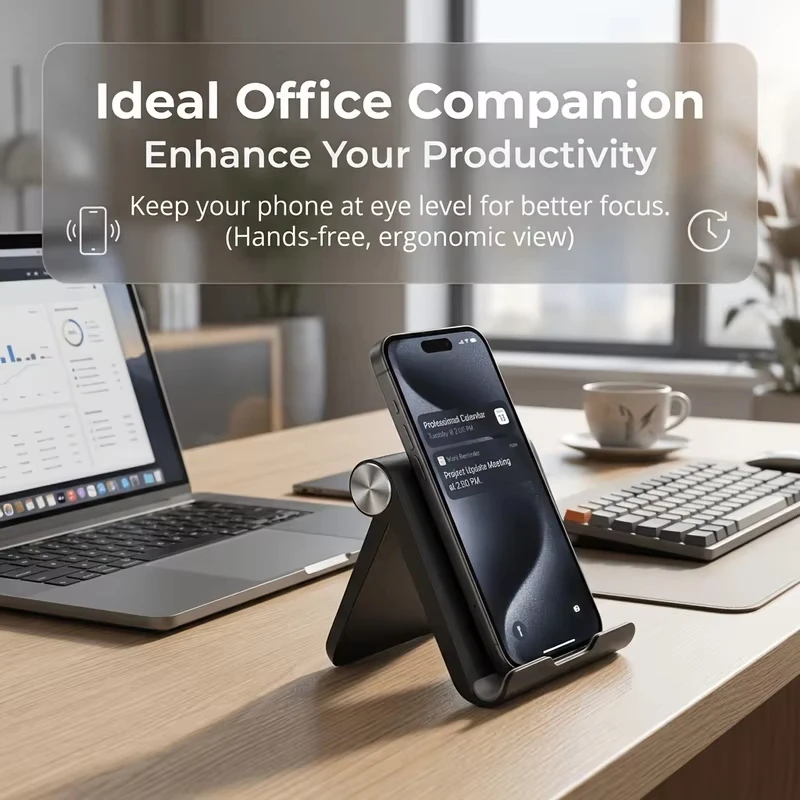 1Foldable portable phone stand Multifunctional Desktop Tablet Stand Sturdy, durable, and easy to store Suitable for home office view 2