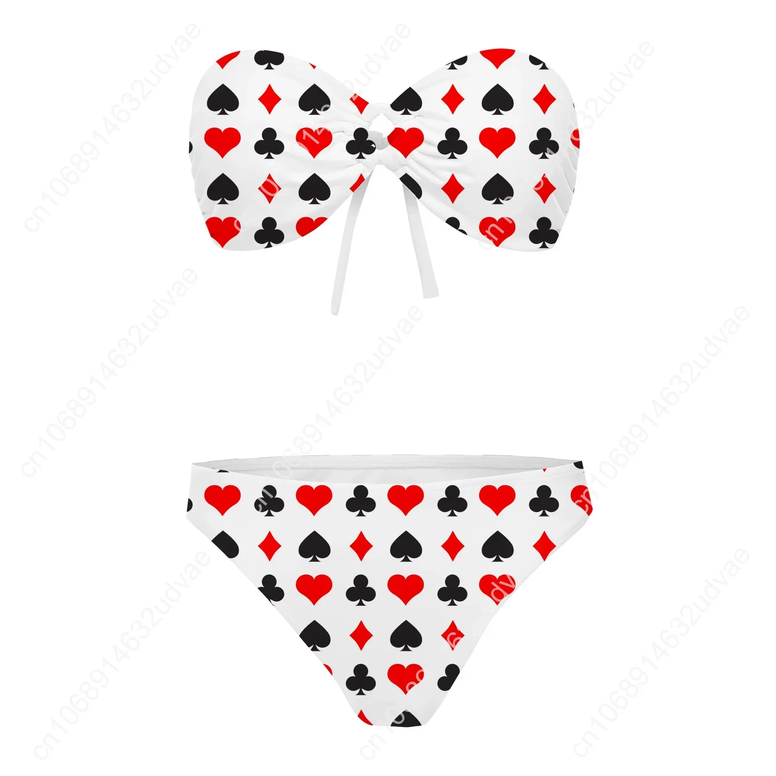 Playing Cards Strapless Swimsuit Womens Bathing Suits Personalized Fashion Swimwear Pool Party Sexy Bikini Customize Beachwear