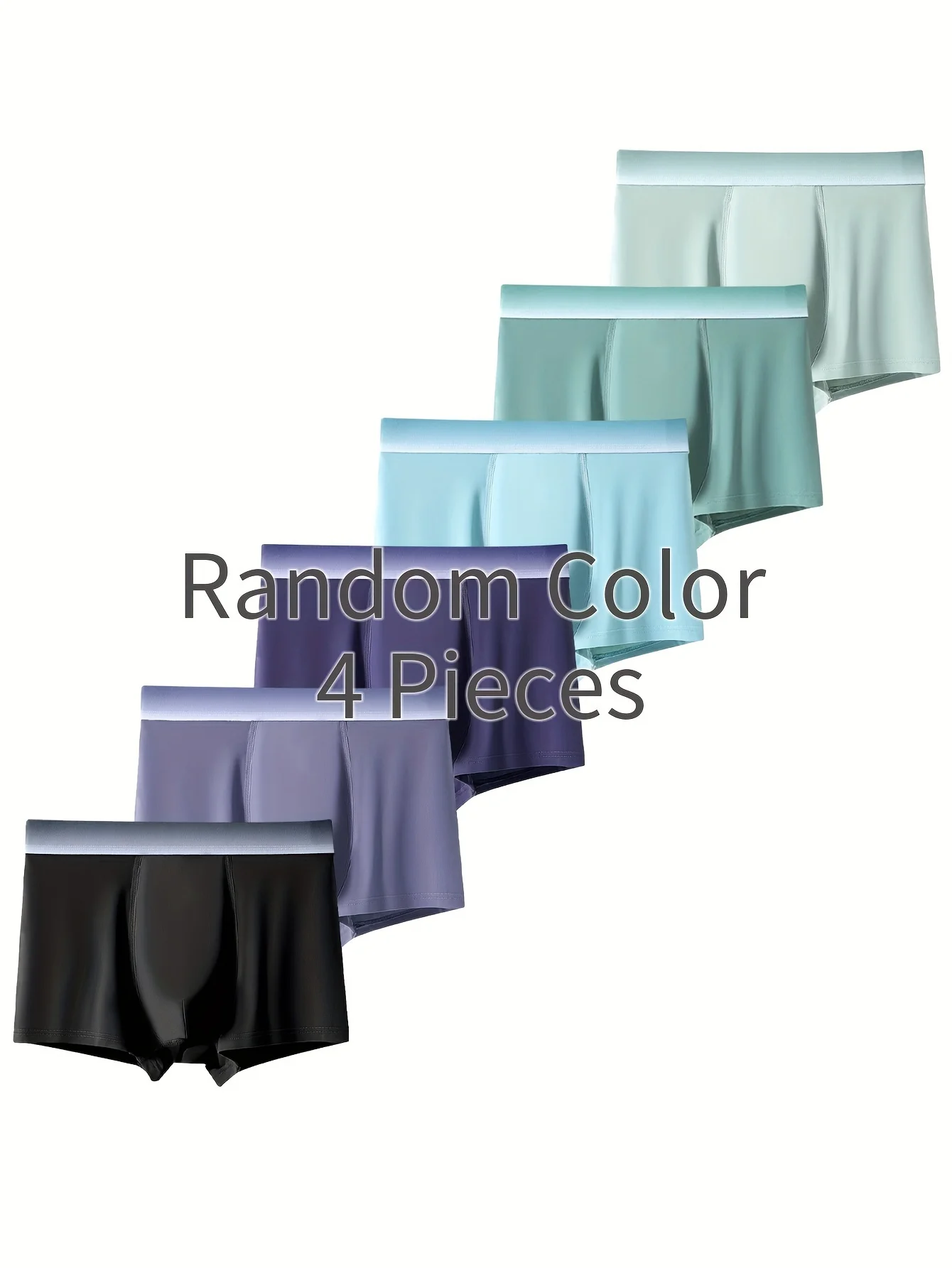 

2024 мужское дышащее антибактериальное нижнее белье, комплект из 4 шт., эластичные трусы-боксеры, модные однотонные цвета