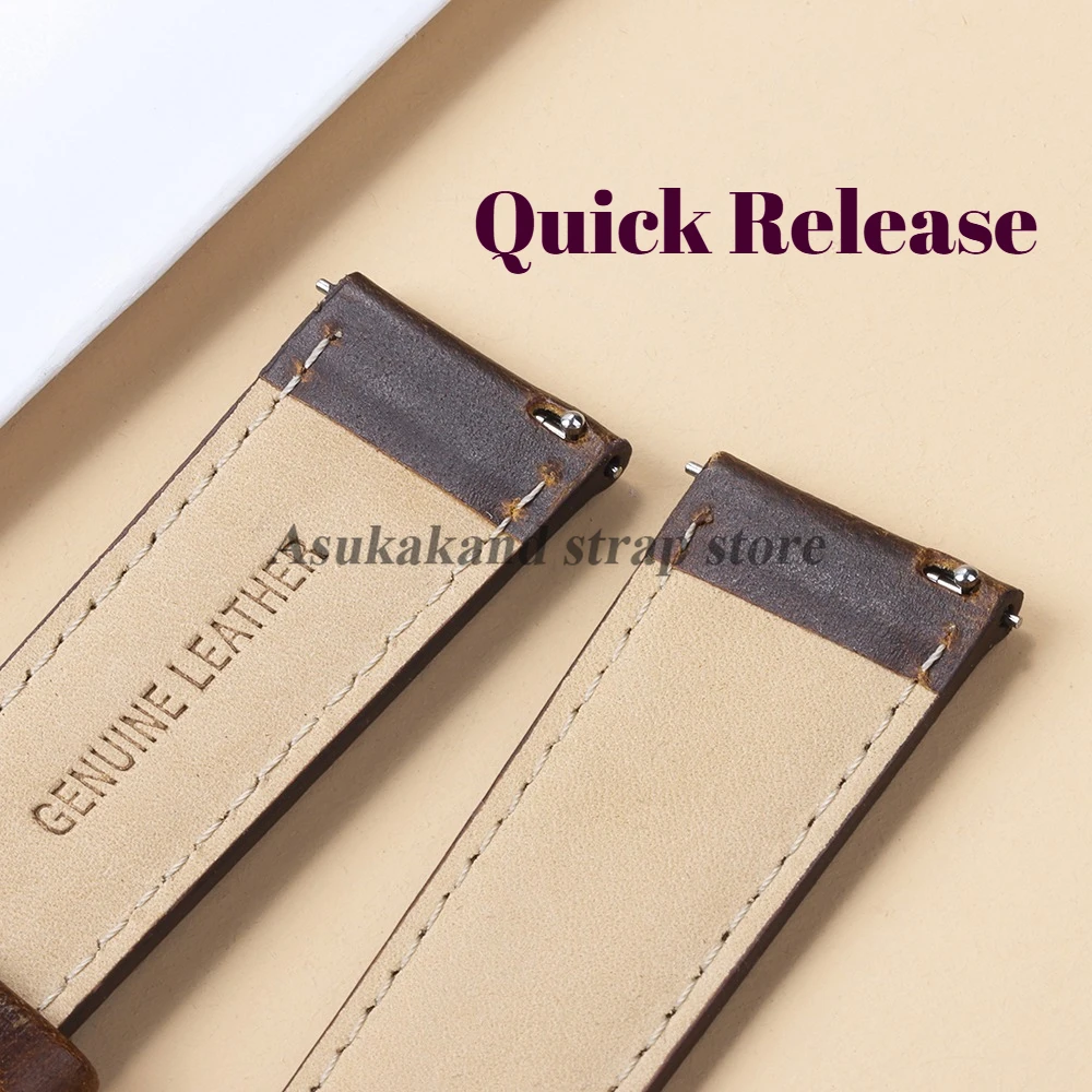 Pulseira de relógio de couro de liberação rápida 18mm 20mm 22mm para huawei relógio gt5 gt4 pulseira para seiko feminino masculino 12mm 14mm pulseira macia