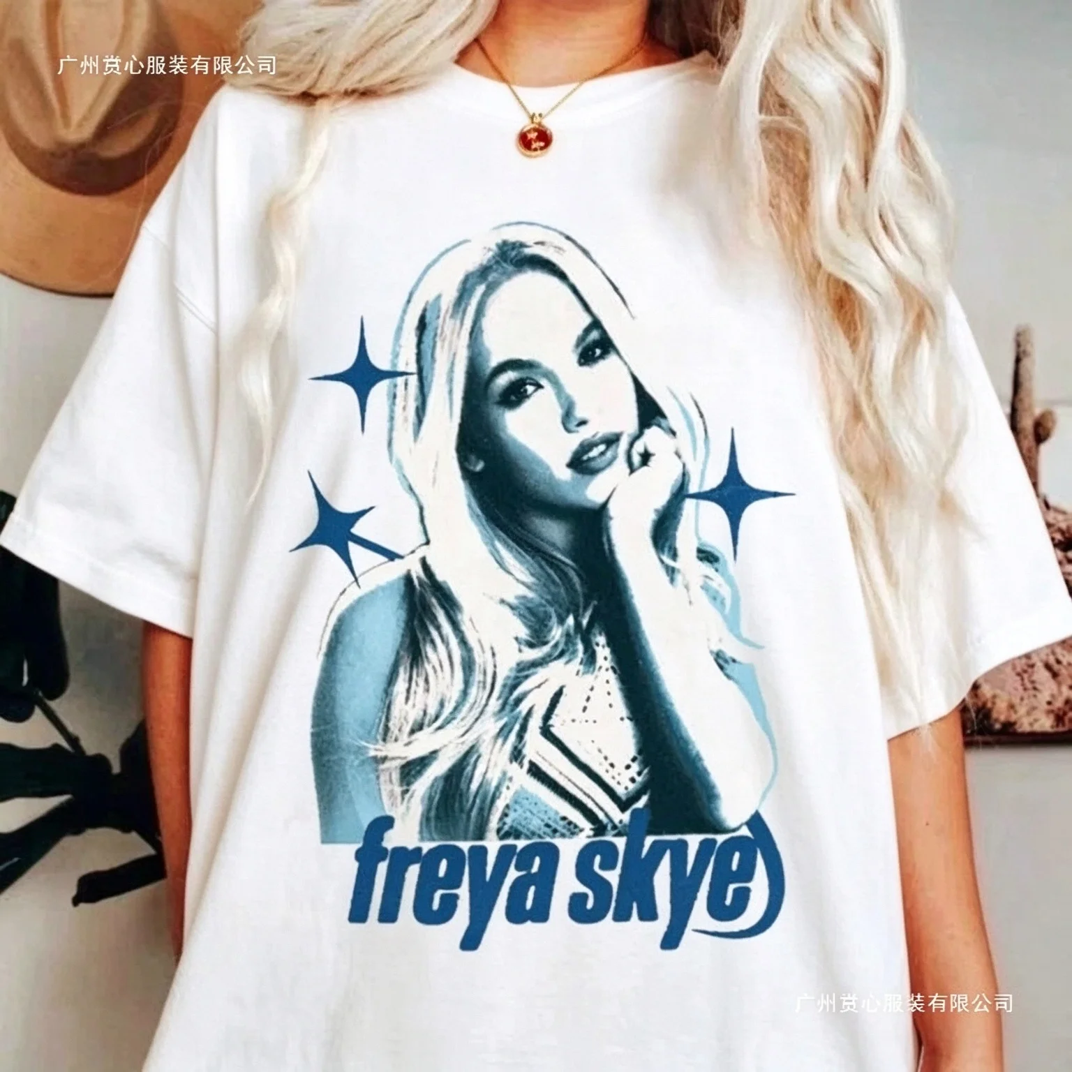 Camiseta Con Retrato De Freya Skye, Gráfico Vintage Con Estrellas, Camiseta Unisex Para Fans Del Concierto, Ropa De Calle