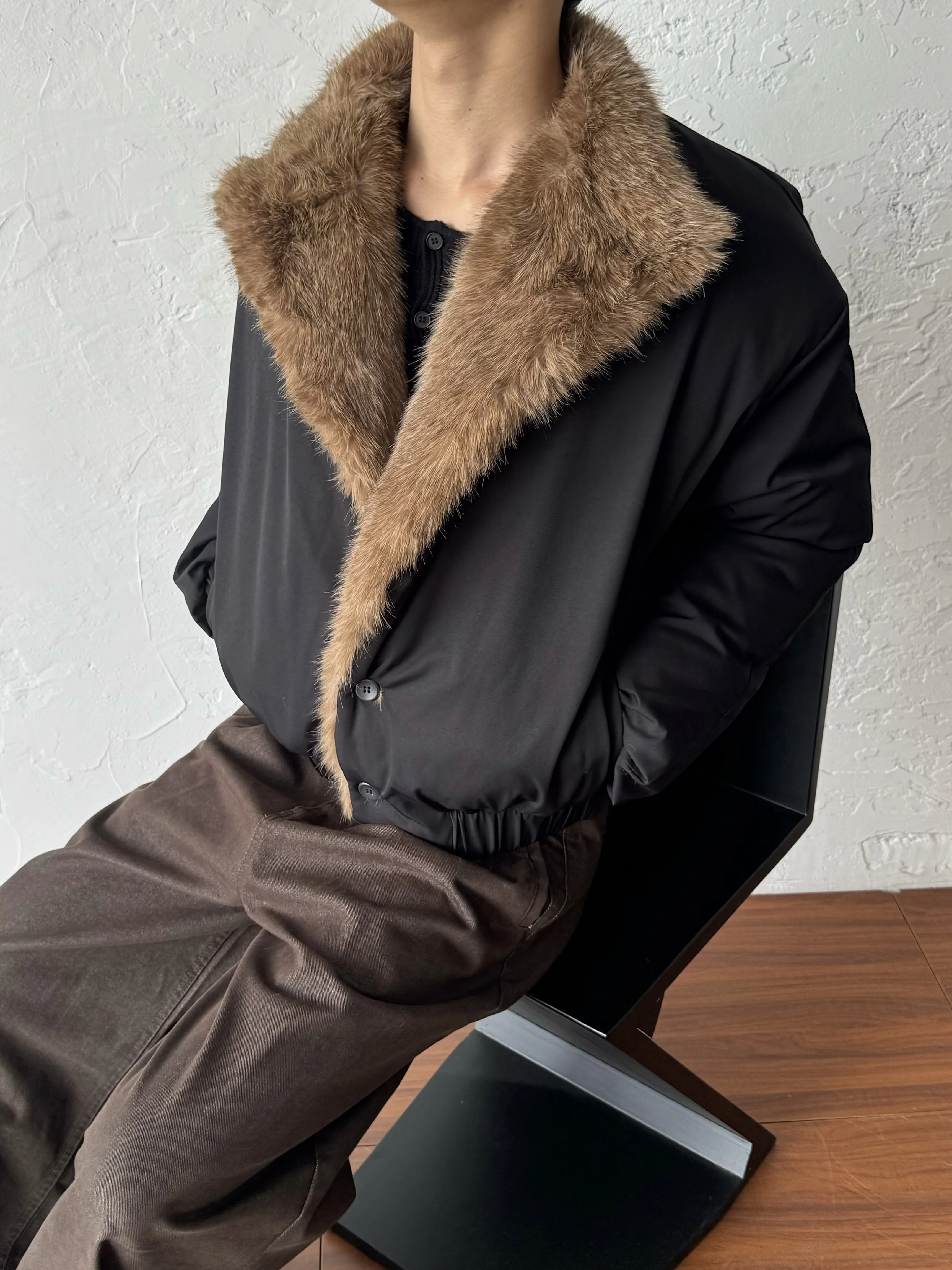 Thickened Winter Cotton Jacket 14GSL Rabbit Fur Lined Large Collar Soft Warm High Quality Youth Fashion Korean Style Button C...