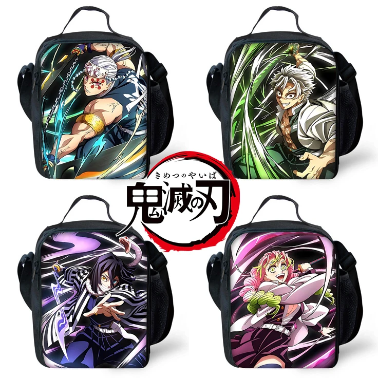 Anime Demon Slayer Child Insulated Large Capacity Bag for Boy and Girl Student Outdoor Picnic Resuable Thermal Cooler Lunch Box