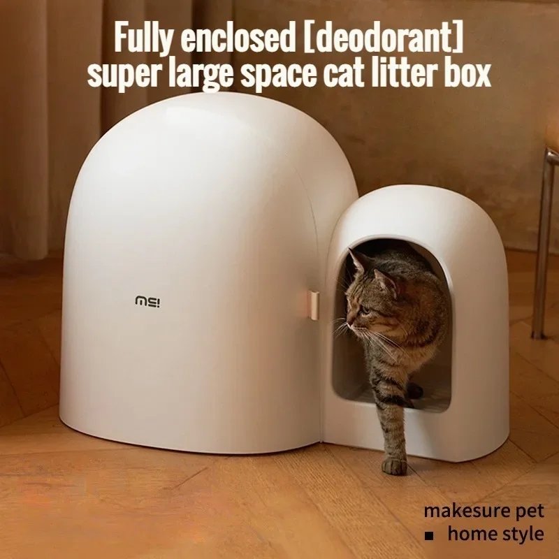 Cat Sandboxes Bedpans Fully Enclosed Oversized Cat Litter Box Cats Toilet Hallway Deodorant and Spatter Proof Pet Products