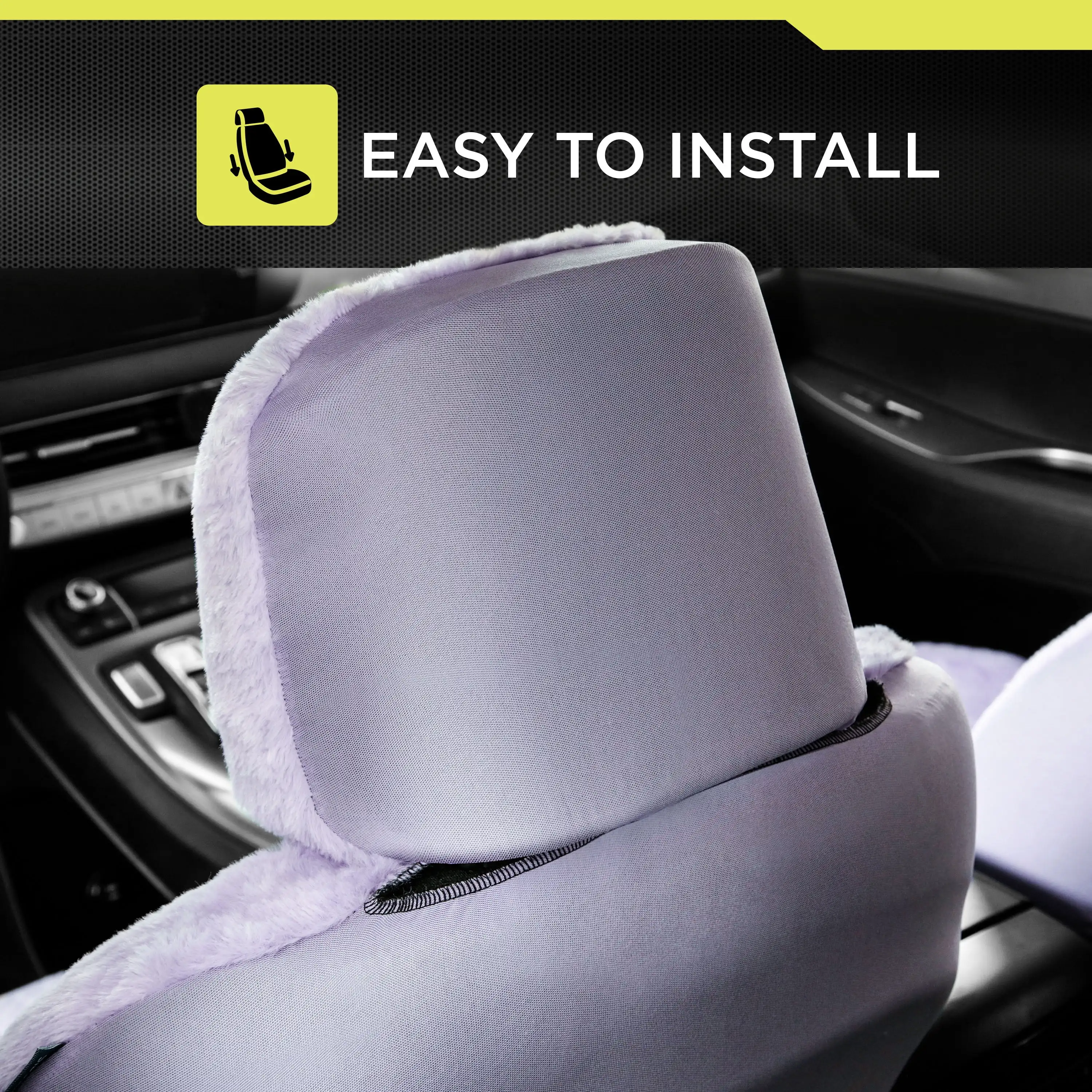 قطعتان من غطاء مقعد أرجواني من الفرو الصناعي، مناسب عالميًا