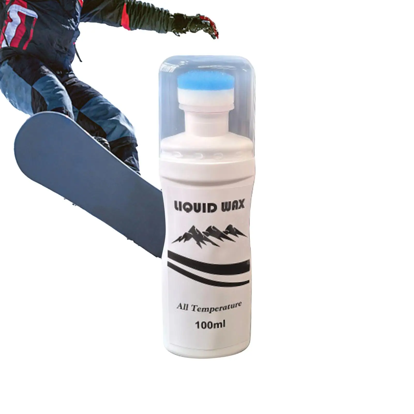 100ml Liquid Ski Wax with Applicator Long Lasting Glide & Protection for Skis & Snowboards, Easy Rub-On Formula for Home Tuning