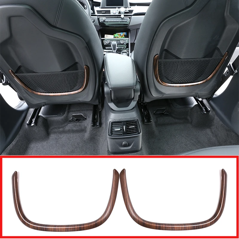 For BMW X1 F48 2016-19 Pine Wood Grain ABS Rear Back Net Frame Cover Trim For BMW 2 Series 218i F45 F46 For BMW X2 F47 2018