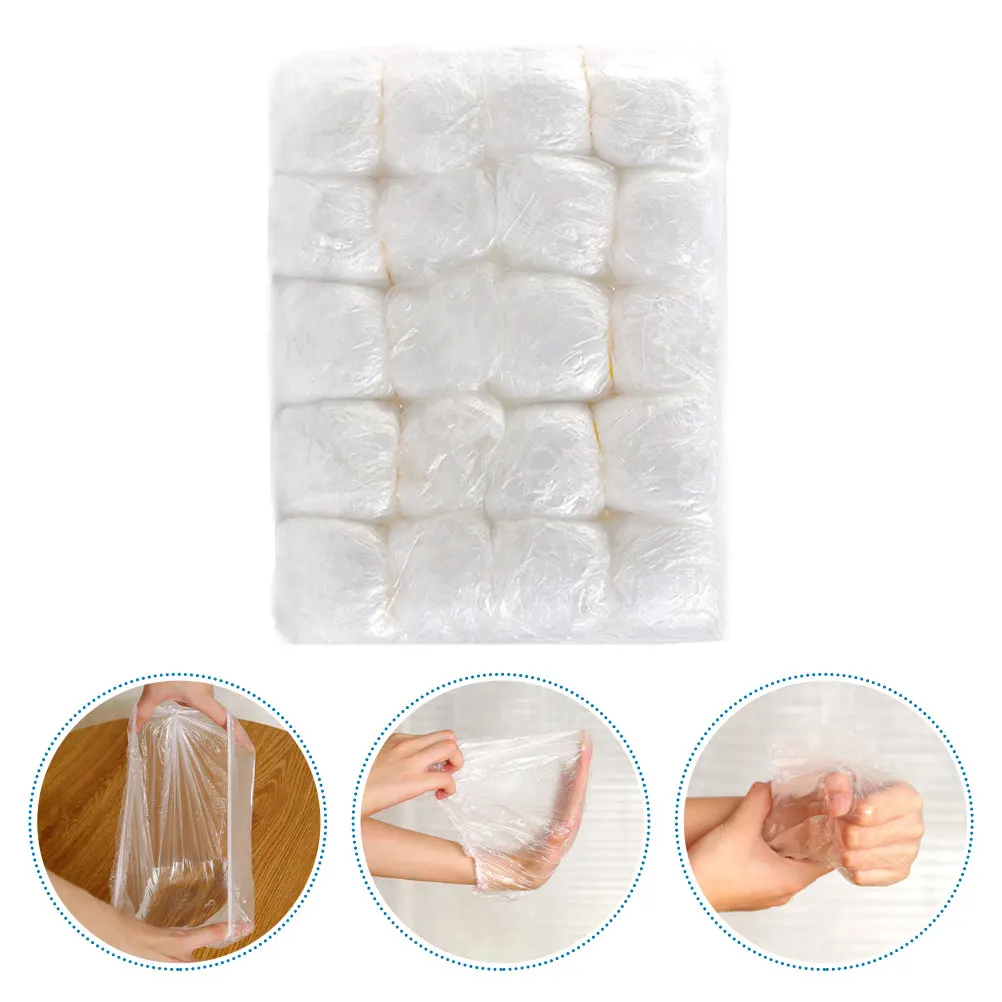

100Pcs Lightweight Waterproof Shower Caps Disposable Bath Hats With Elastic Band Spa Salon Hotel PE Material