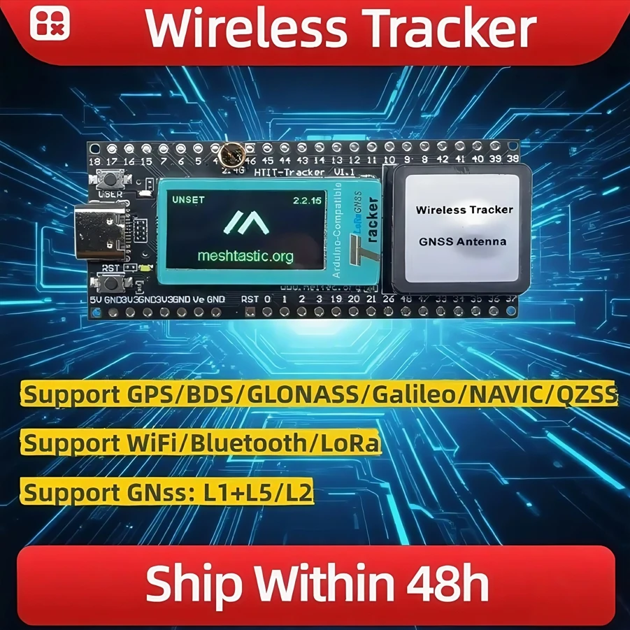 Heltec Meshtastic  ESP32 LoRa Network Asset Wi-Fi Bluetooth GPS L5 wireless tracker for vehicle bike kids Pet Car fitness