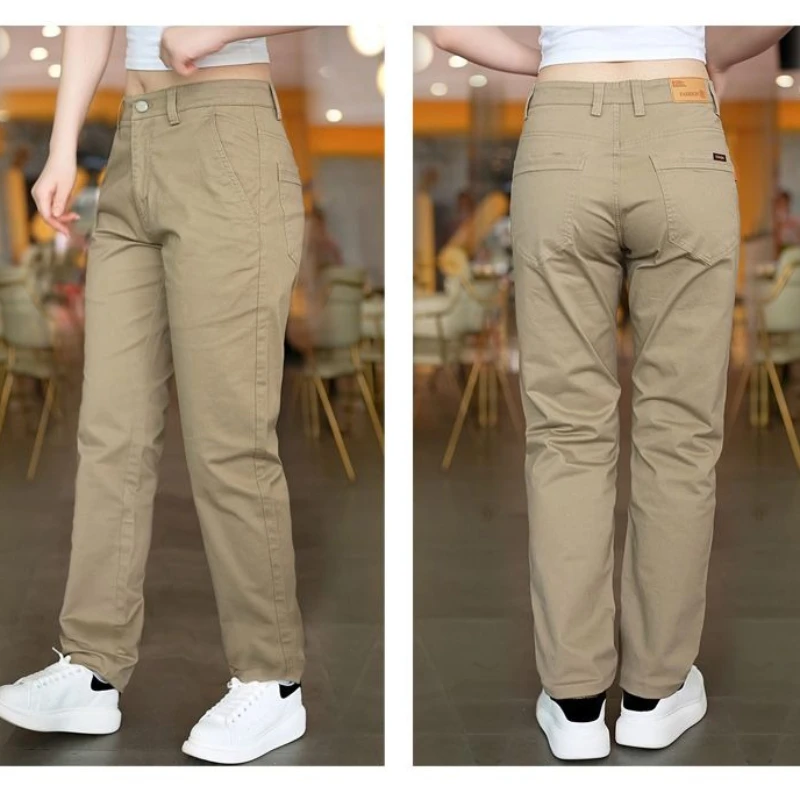 Celana Kasual Pria Model Slim Fit, Tebal, dan Elastis untuk Musim Gugur dan Musim Dingin, Tampan, Modis, dan Serbaguna