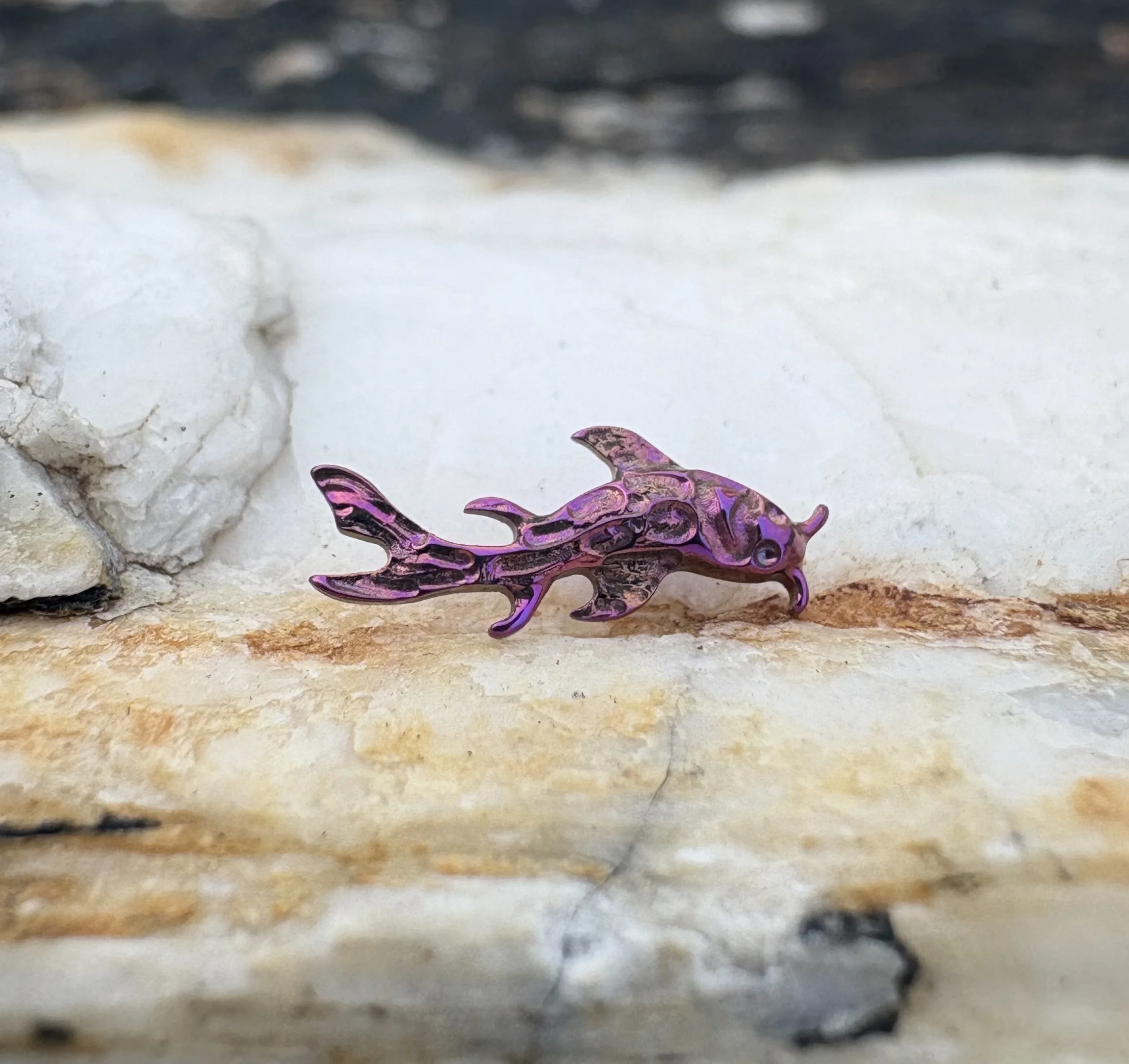 16 جرام زرع الصف التيتانيوم ASTM F136 موضوع داخلي شكل الأسماك الأذن Labret الغضروف اللولب أقراط للأذن ثقب مجوهرات للجسم