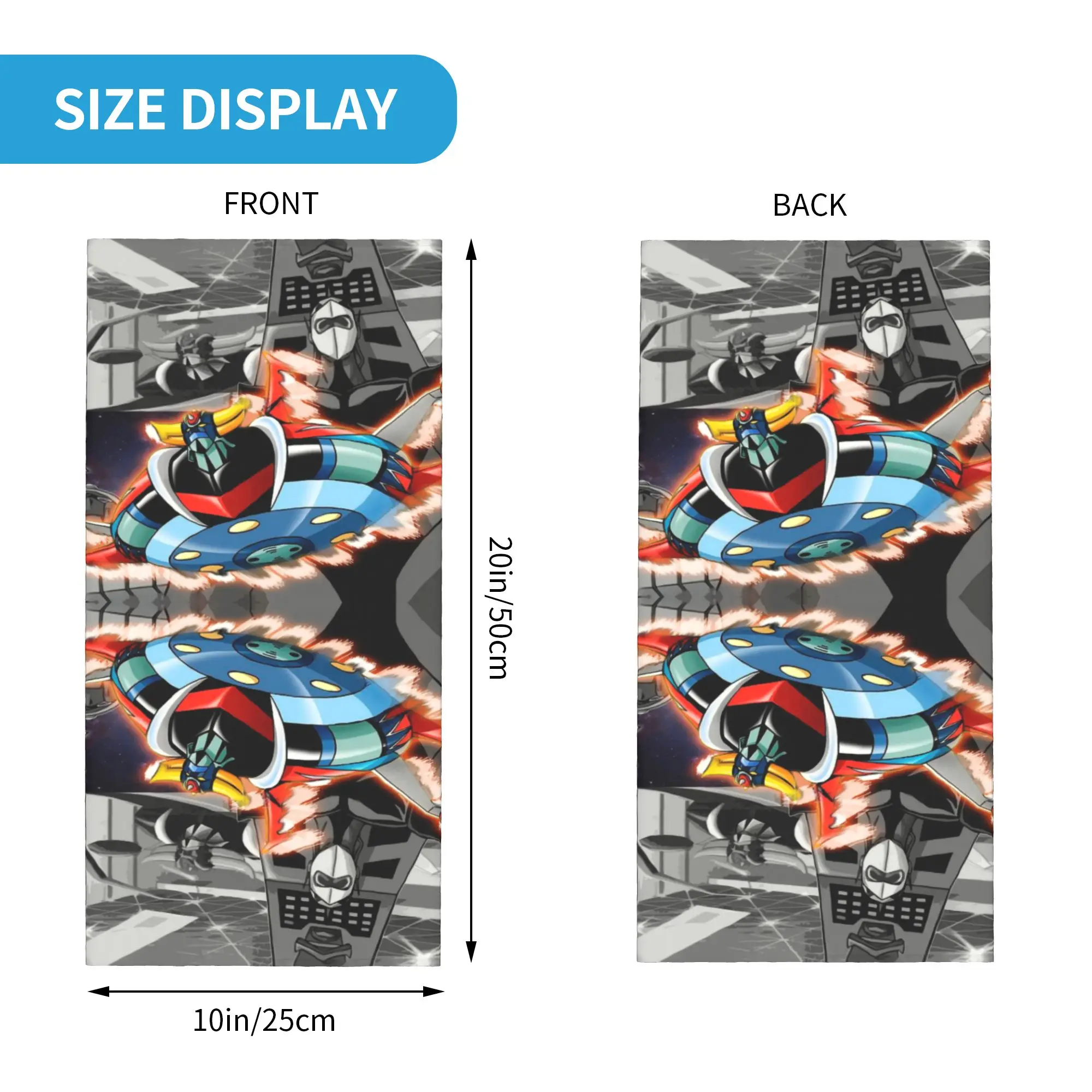 Goldrake Goldorak Anime Mazinger Z Bandana Neck Gaiter UV Protection Face Scarf Cover Robot Grendizer Headwear Tube Balaclava