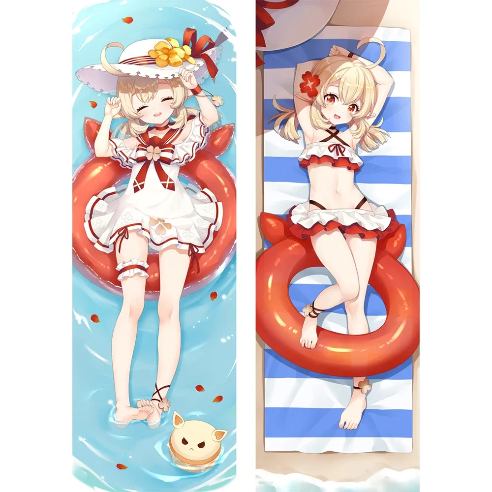 60x180cm 2WAY/WT Game Genshin Impact Klee Swimwear Dakimakura Double-Side Body Pillow Case Hugging Body Prop