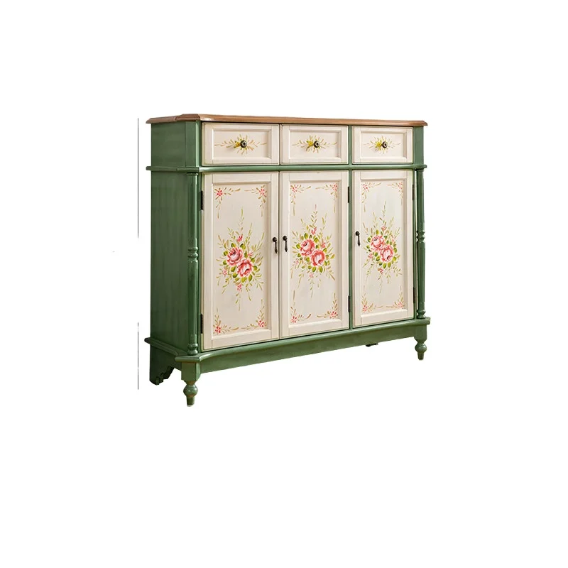 LH retro furniture locker ultra-thin painted entrance shoe cabinet