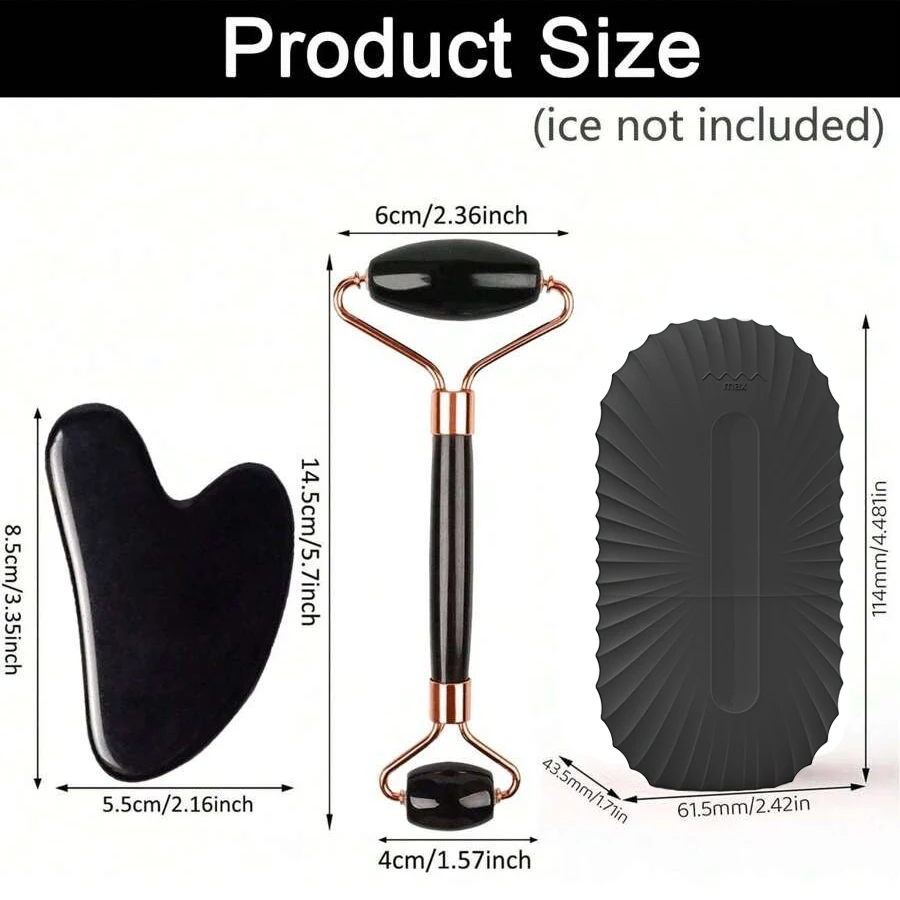 1/2/3pcs 아이스 페이스 롤러 페이셜 스킨 케어 아이스 롤러 세트, 페이셜 롤러 GuaSha FaceTool 세트, 페이스 마사지 롤러 리프팅 컨투어링