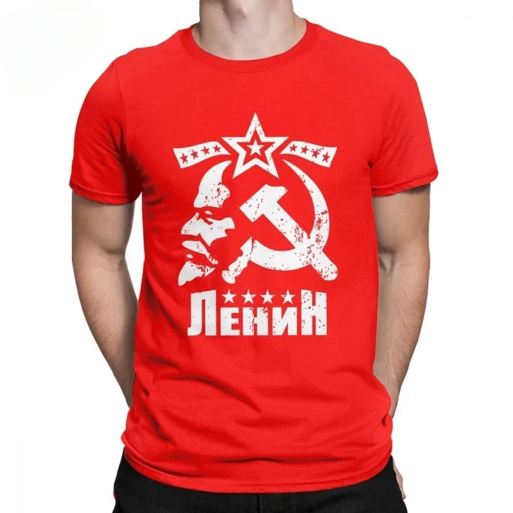 Newest CCCP USSR T-Shirt Tshirt Vladimir Ilyich Lenin Men T Shirts Bolshevik Revolution Clothes Communism Marxism Socialism Tees