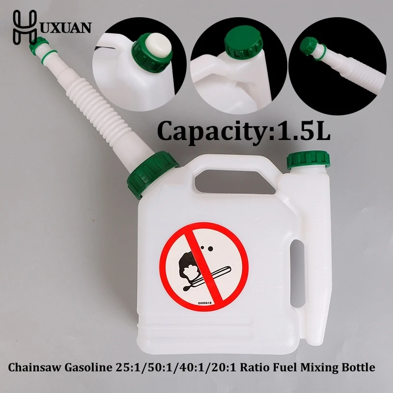 

1Pc 1.5L 25:1 50:1 40:1 20:1 Ratio Fuel Mixing Bottle Garden Tool Parts Chainsaw Gasoline Oil Pot Petrol Fuel Mixing Bottle