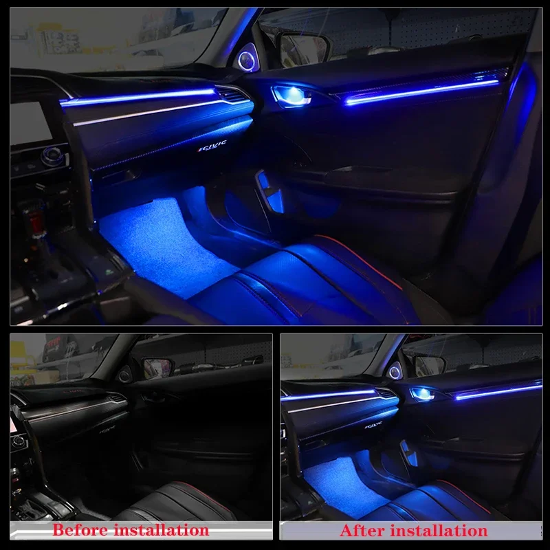 Ambient Light For 2016-2021 Honda civic 10th Car Interior Neon LED Bluetooth Control Music Control Decorative Atmosphere Lamp