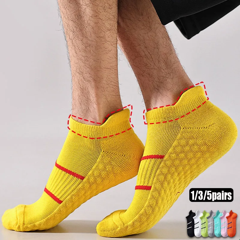 1/3/5 Pairs Men's Athletic Ankle Socks Breathable Low Cut Running Gym Sports Sock Soft Comfortable High Quality Casual Sox