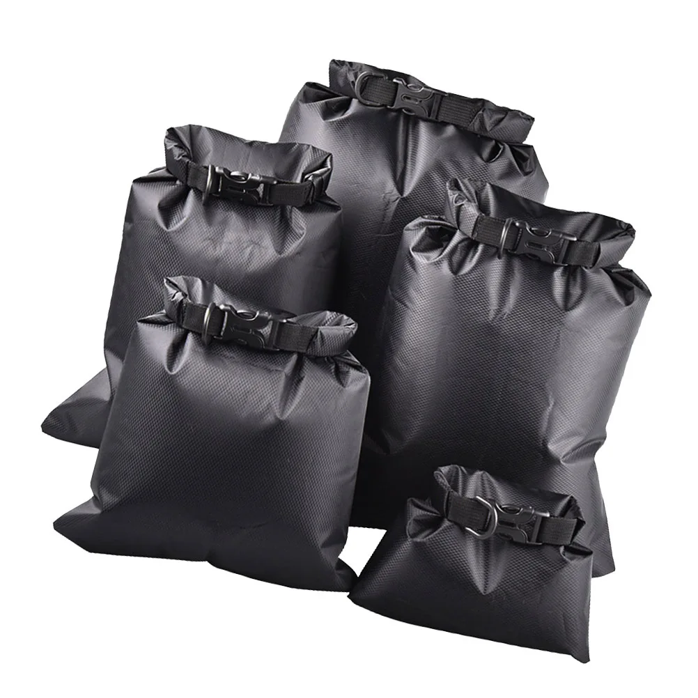 

5pcs Waterproof Bag Set 1.5L 2.5L 3L 4L 8.5L Black Dry Storage For Phone Camera Food Camping Kayaking Boating Rafting Drifting